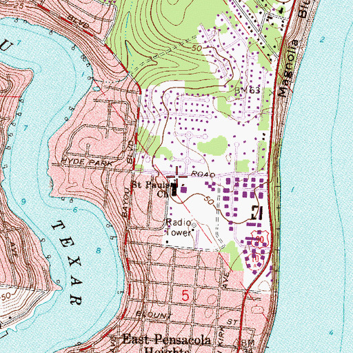 Topographic Map of Saint Paul Catholic School, FL