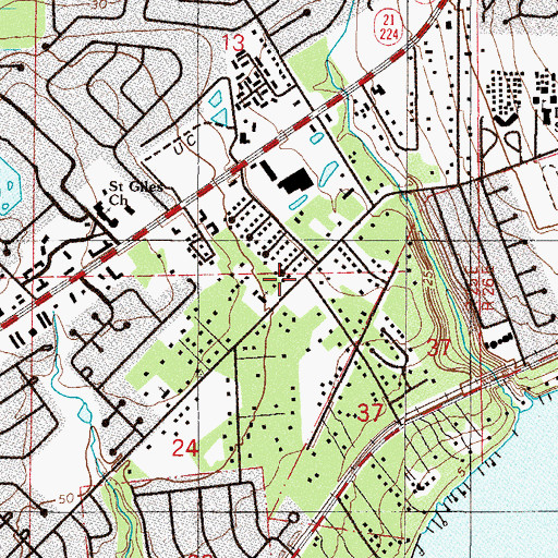 Topographic Map of Orange Park Kindergarten, FL