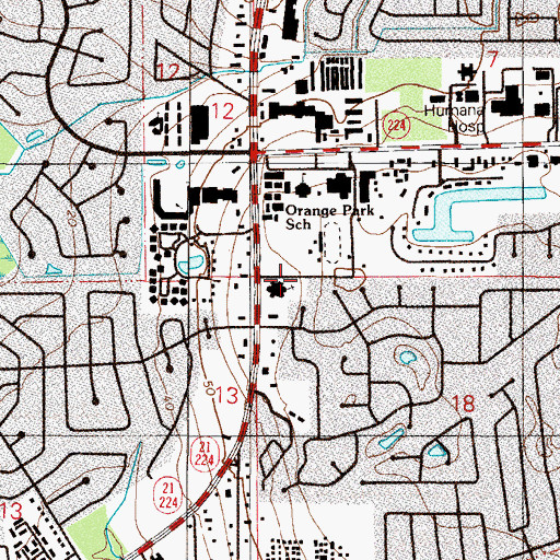 Topographic Map of Clay Baptist Christian School, FL