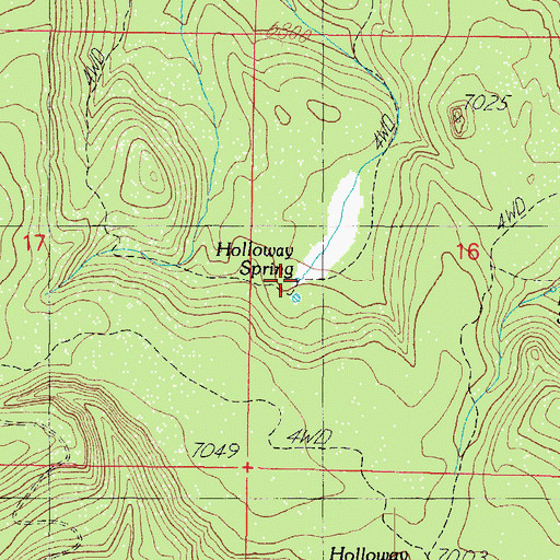 Topographic Map of Holloway Spring, AZ