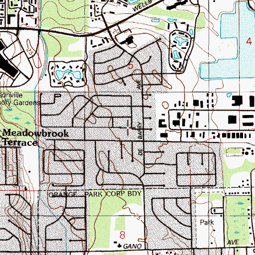 Topographic Map of Charterhouse Private School of Clay County, FL