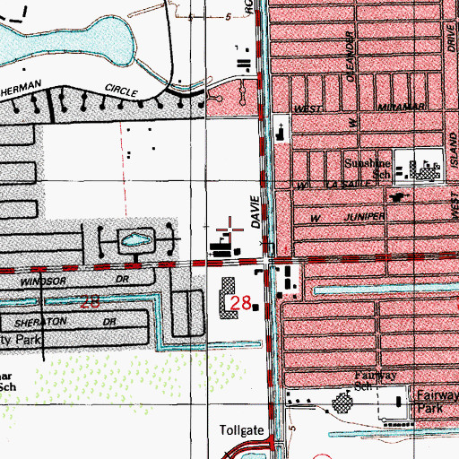 Topographic Map of Saint Bartholomew School, FL