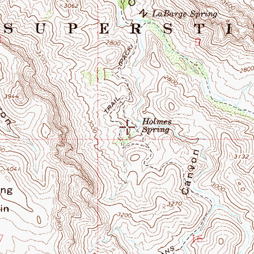 Topographic Map of Holmes Spring, AZ