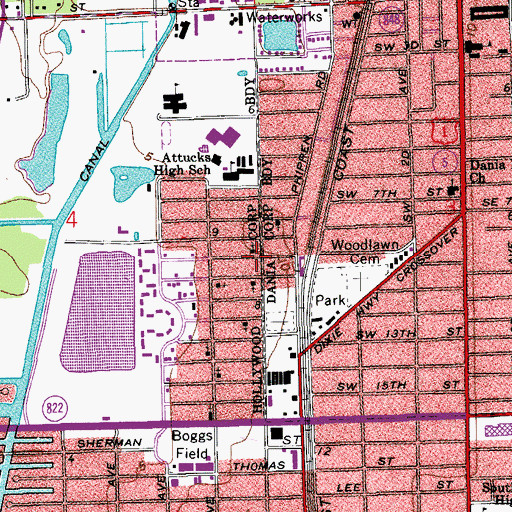 Topographic Map of South Broward Cradle Nursery, FL
