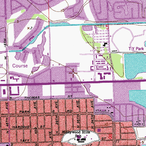 Topographic Map of Sheridan Hills Christian School, FL