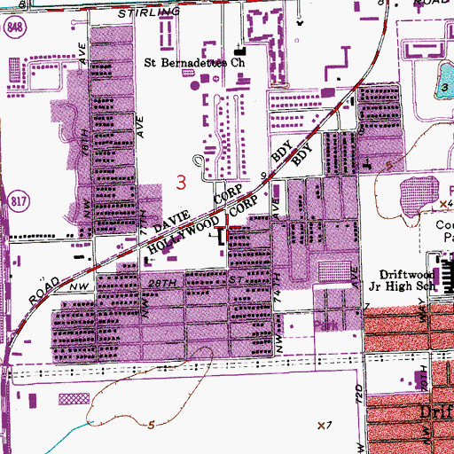 Topographic Map of Prince of Peace Lutheran School, FL
