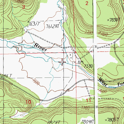 Topographic Map of Home Creek, AZ