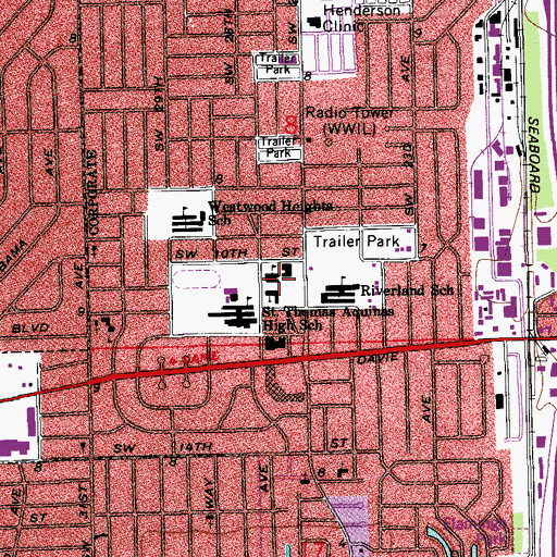 Topographic Map of Our Lady Queen of Martyrs School, FL