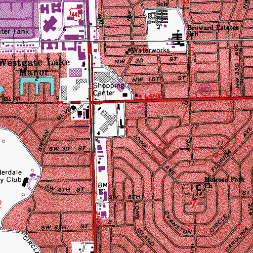 Topographic Map of Plantation Christian Academy, FL