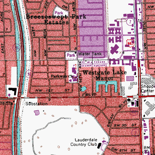 Topographic Map of Plantation Early Childhood School, FL