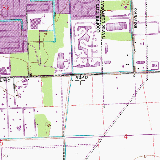 Topographic Map of Hollywood Free Will Baptist Day School, FL