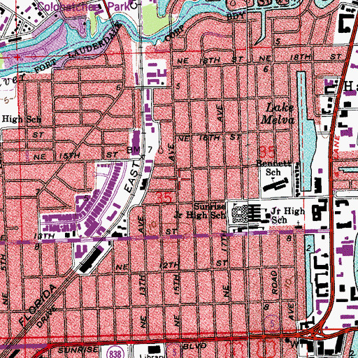 Topographic Map of Second Presbyterian Church School, FL