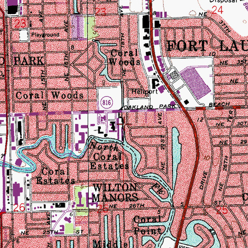 Topographic Map of Episcopal High School, FL