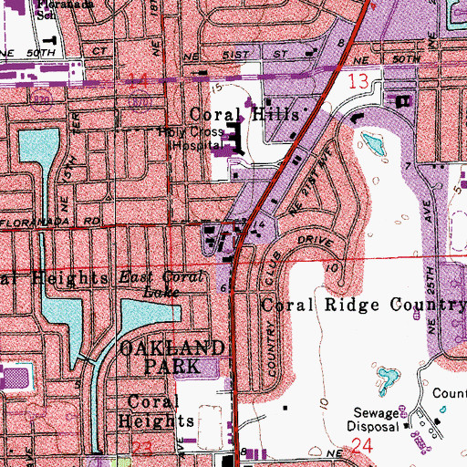 Topographic Map of Imperial Point Preparatory School, FL