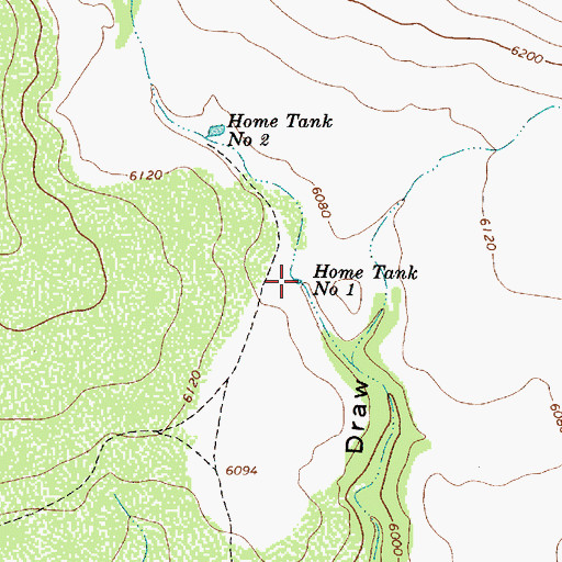Topographic Map of Home Tank Number One, AZ