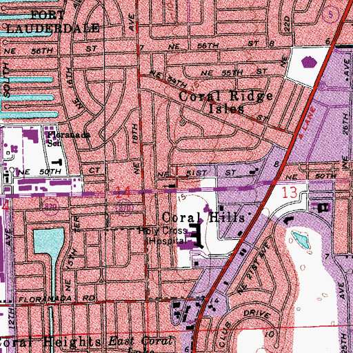 Topographic Map of Peace Lutheran School, FL