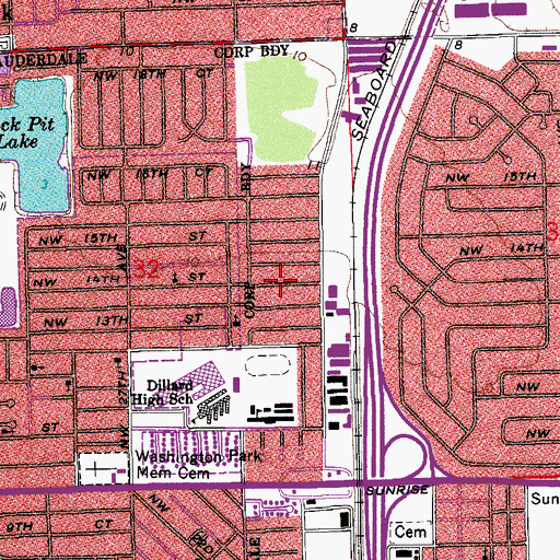 Topographic Map of Dillard Park Day Care Center, FL