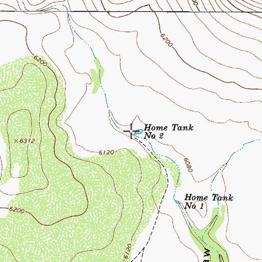 Topographic Map of Home Tank Number Two, AZ