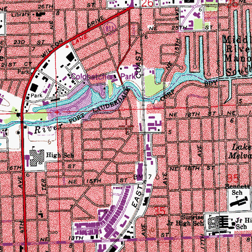 Topographic Map of Barrett Hall Preschool, FL