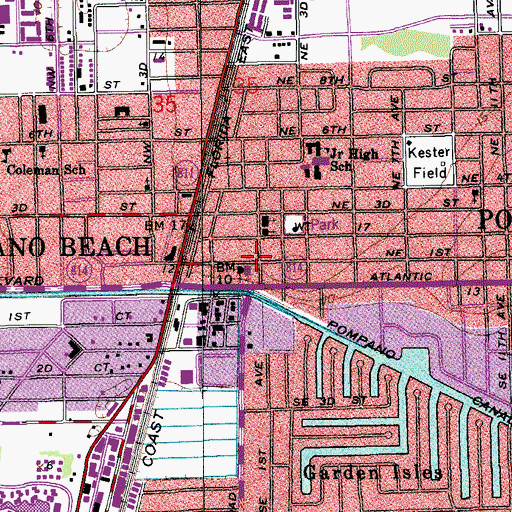 Topographic Map of First Baptist Preschool, FL