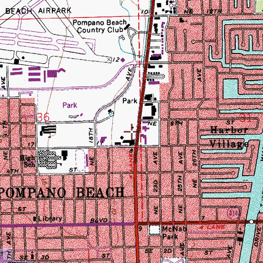 Topographic Map of Americana Preparatory School, FL