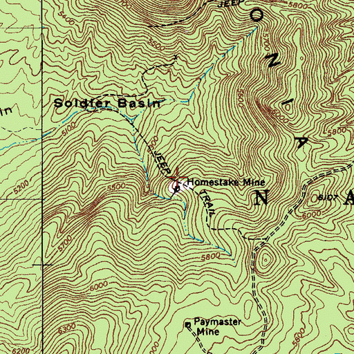 Topographic Map of Homestake Mine, AZ
