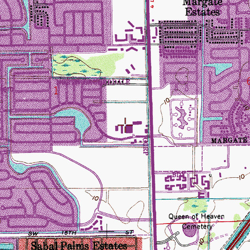 Topographic Map of North Lauderdale Christian School, FL