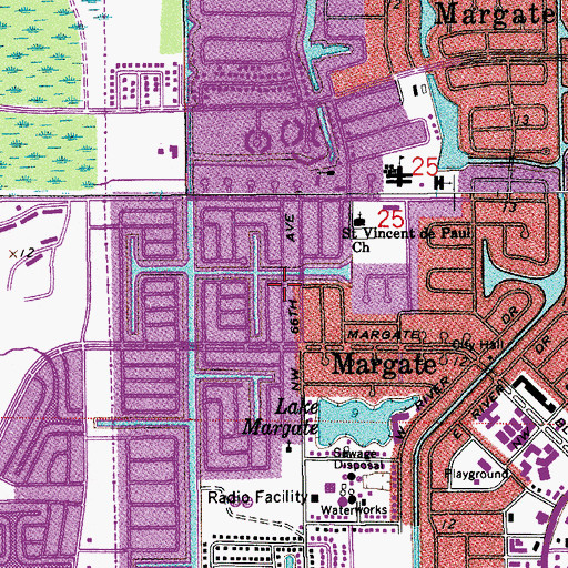 Topographic Map of A Country Day School of Margate, FL