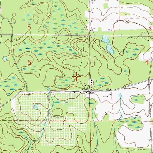 Topographic Map of Brown, FL