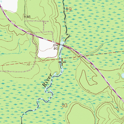 Topographic Map of Lake Butler Creek, FL