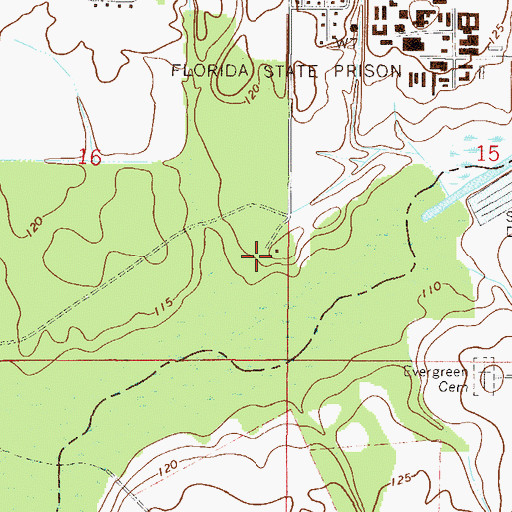 Topographic Map of Prison Cemetery, FL