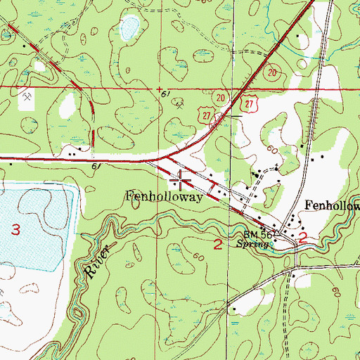 Topographic Map of Fenholloway Station, FL
