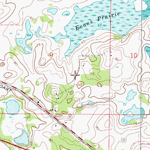 Topographic Map of North Lake Okahumpka, FL