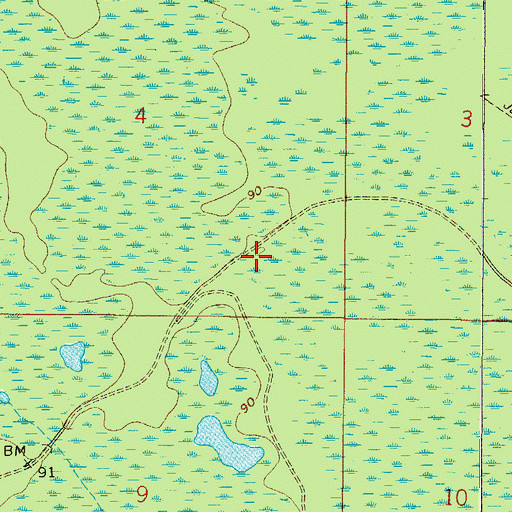 Topographic Map of Cow Camp, FL