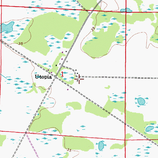 Topographic Map of Hi Hat Ranch, FL