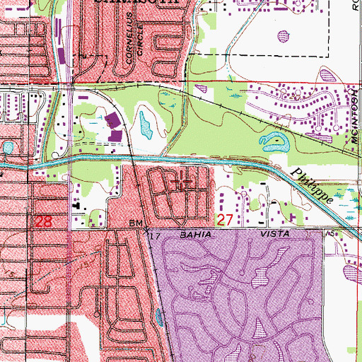 Topographic Map of Pinecraft, FL