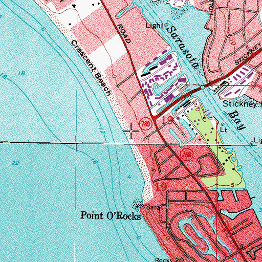 Topographic Map of Stickney Point, FL