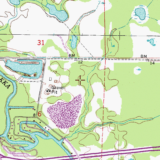 Topographic Map of Manhattan Farms, FL