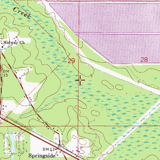 Topographic Map of Little Rice Creek, FL