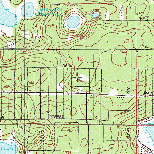 Topographic Map of Oak Ridge Park, FL