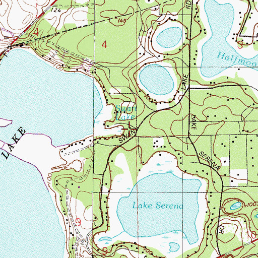 Topographic Map of Lake Swan Camp, FL