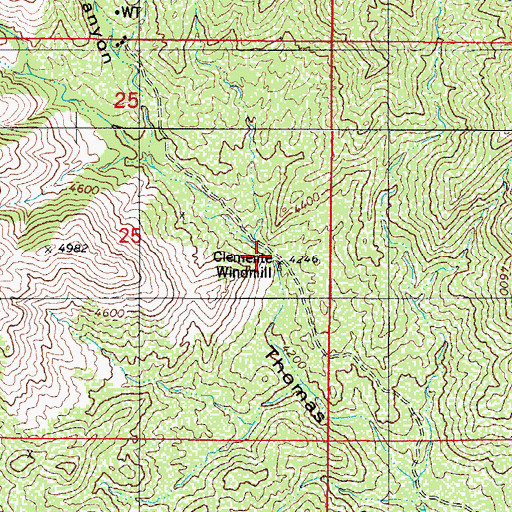 Topographic Map of Clemente Windmill, AZ