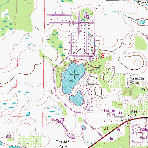 Topographic Map of Lake Bernadette, FL