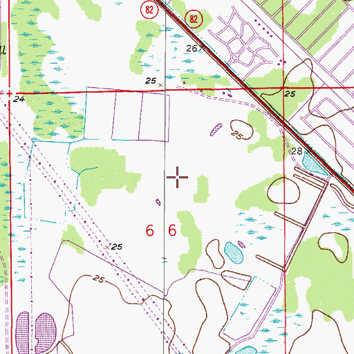 Topographic Map of Lee Memorial Garden Cemetery, FL