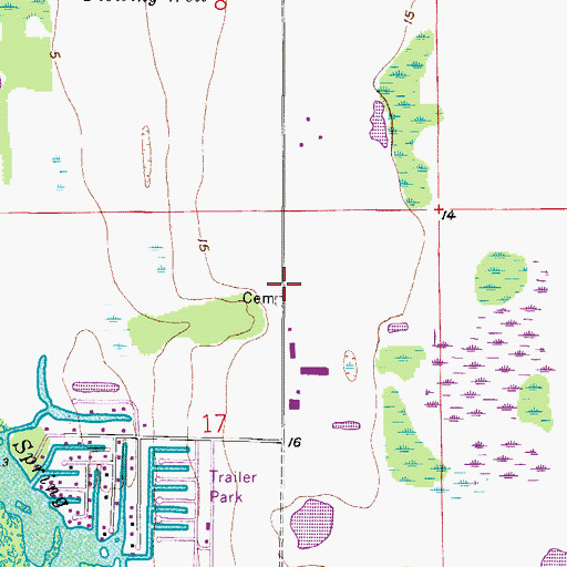 Topographic Map of Johnson Cemetery, FL