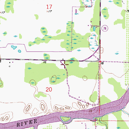 Topographic Map of United Methodist Camp, FL
