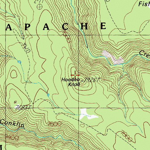 Topographic Map of Hoodoo Knoll, AZ