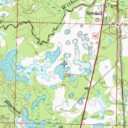 Topographic Map of Terrell, FL