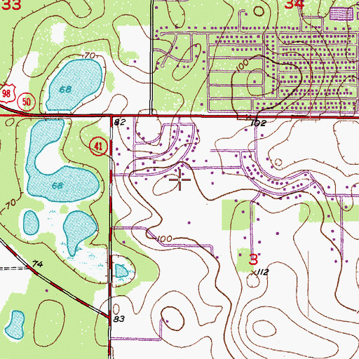 Topographic Map of Hill 'n Dale, FL