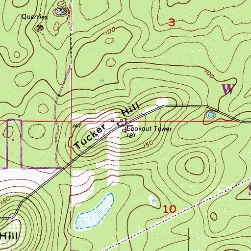 Topographic Map of Tucker Hill Forestry Site, FL